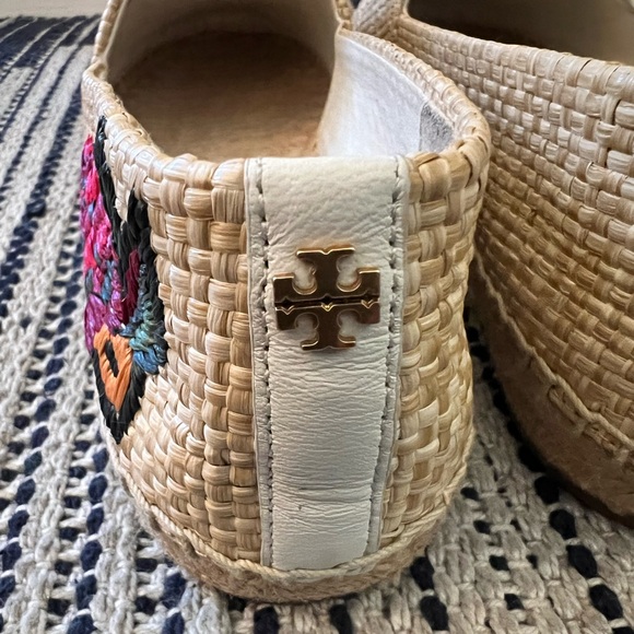 NWOB Tory Burch Flat Raffia Embroidered Espadrilles Fruit Basket - Picture 6 of 9